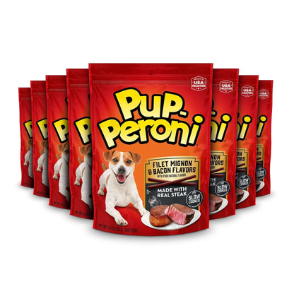 Pup Peroni Filet Mignon & Bacon Flavor Dog Treats, 5.6oz Bag