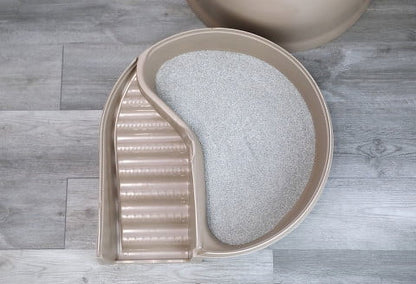 Petmate Booda Dome Clean Step Plastic Enclosed Cat Litter Box with Steps, 95 % Recycled, Titanium