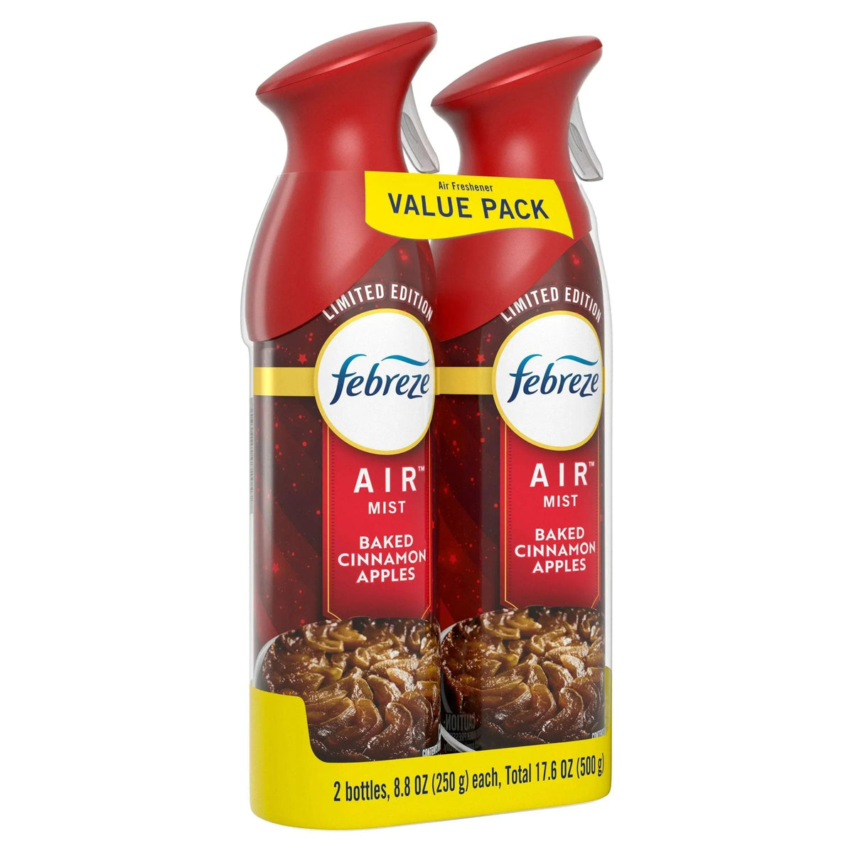 Febreze Air Mist, Odor-Fighting Air Freshener, Baked Cinnamon Apples, 8.8 oz. Aerosol, Pack of 2