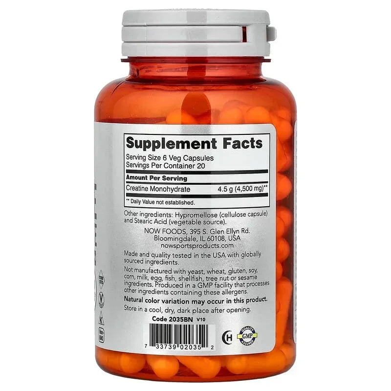 NOW Foods, Sports, Creatine Monohydrate (0.75 g per Capsule)