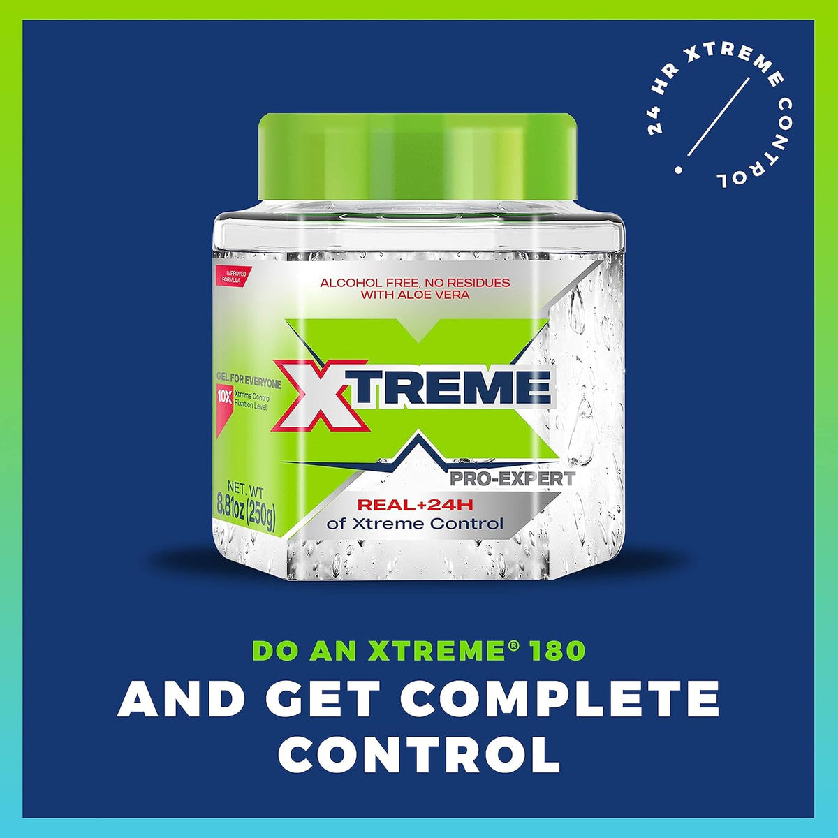 Xtreme Pro-Expert Clear Styling Hair Gel, Alcohol-Free 24-Hours Extreme Control with Aloe Vera, 8.81 oz Jar (Pack of 24)