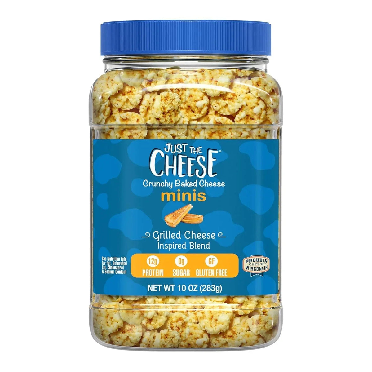 Just the Cheese Minis – Cheese & Aged Cheddar Blend Crisps, 12 oz Jar, Delicious Low-Carb Lifestyle Protein Chips, High-Protein, Gluten-Free Crisps, Keto-Friendly, Zero Sugar, Perfect Snack for Adults