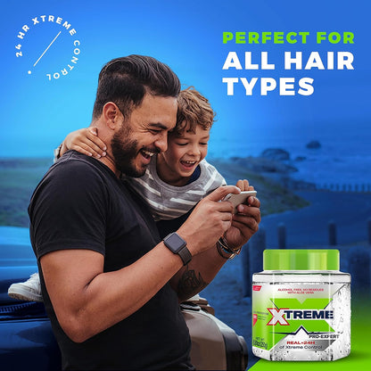 Xtreme Pro-Expert Clear Styling Hair Gel, Alcohol-Free 24-Hours Extreme Control with Aloe Vera, 8.81 oz Jar (Pack of 24)