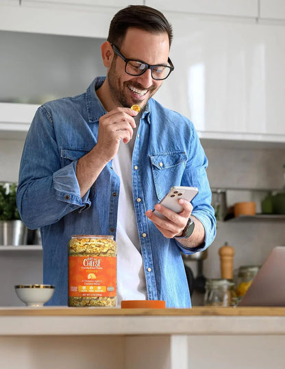 Just the Cheese Minis – Cheese & Aged Cheddar Blend Crisps, 12 oz Jar, Delicious Low-Carb Lifestyle Protein Chips, High-Protein, Gluten-Free Crisps, Keto-Friendly, Zero Sugar, Perfect Snack for Adults