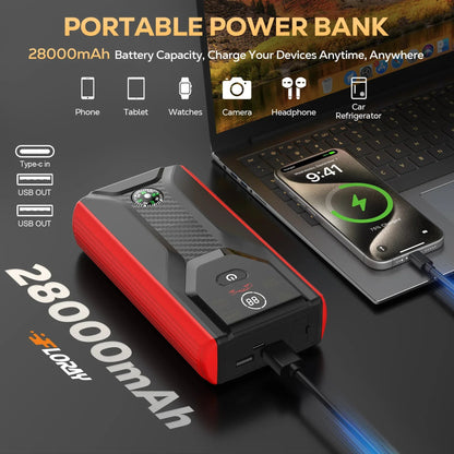 FLORAY Car Jump Starter Portable, 1500A Peak 12V Battery Jump Starter with Jumper Cables Car Battery Charger, Battery Booster Power Pack, Jump Boxes, up to 6.0L Gas/3.0L Diesel