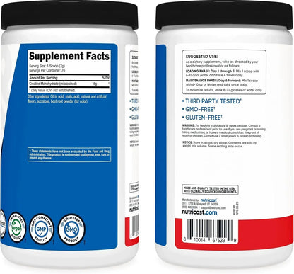 Nutricost, Performance, Creatine Monohydrate Select Flavor