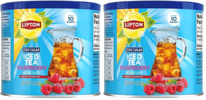 Lipton Zero Sugar Iced Tea Mix, Raspberry Flavor Black Iced Tea, Makes 10 Quarts (select size)