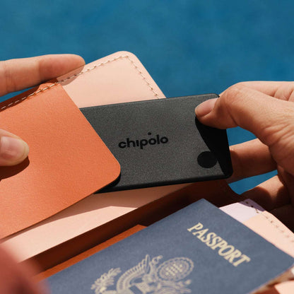 Chipolo CARD - Rechargeable Wallet Tracker Card, Bluetooth Tracker, Item Locator, Passport Finder Compatible with Apple Find My or Find Hub with Call Your Phone & Out of Range Alerts for Android