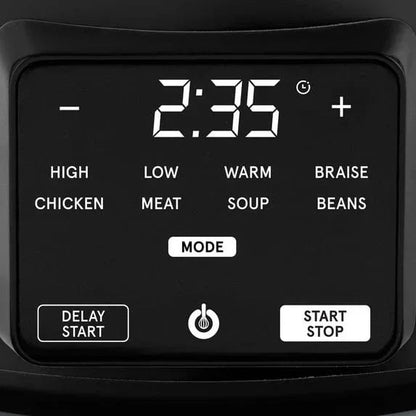 Gourmia Programmable Slow Cooker 4.5 Qt with Digital Controls and Auto Keep Warm, Black