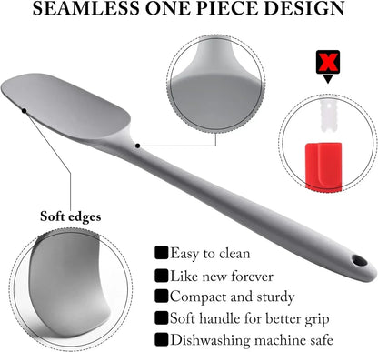 Food Grade Silicone Rubber Spatula Set for Baking, AOKIWO 5Pcs Cooking Utensil Set, High Heat Resistant Non Stick Dishwasher BPA-Free