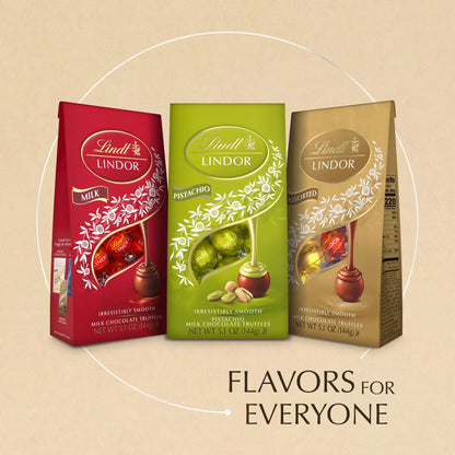 Lindt LINDOR Pistachio Milk Chocolate Candy Truffles, 5.1 oz. Bag