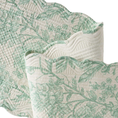 The Pioneer Woman Agatha Quilted Fabric Table Runner, Green & White, 14" x 90"