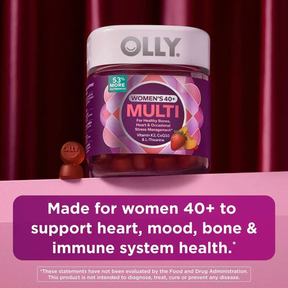 OLLY Women's 40+ Multi Gummy Supplement with 20 Key Nutrients, 90 Count