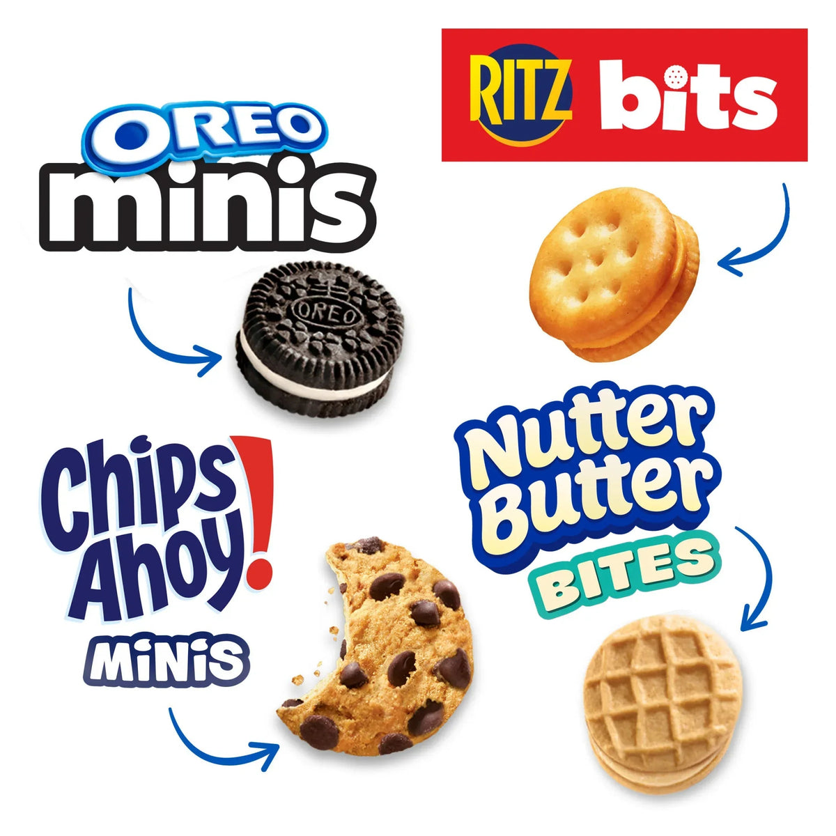 Nabisco Classic Mix Variety Pack, OREO Mini, CHIPS AHOY! Mini, Nutter Butter Bites, RITZ Bits Cheese, Easter Snacks, 20 Snack Packs