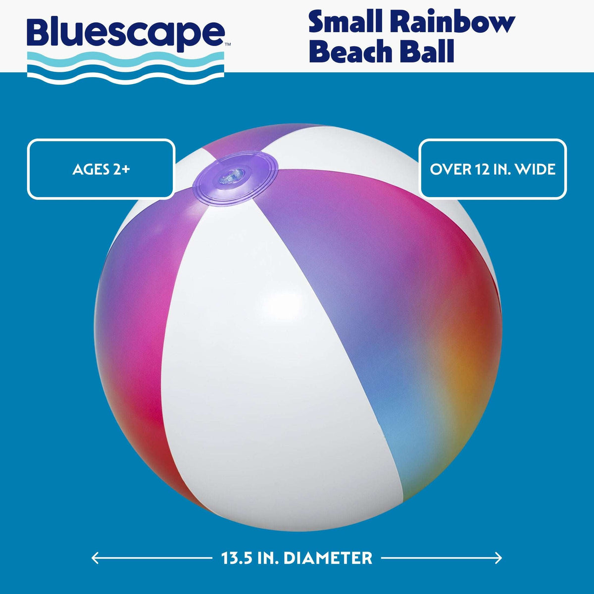 Bluescape Rainbow Inflatable Small Beach Ball 13.5"