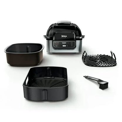Ninja Foodi 4 Qt Electric Indoor Grill w/ 4 Functions, Air Fry, Cyclonic Grilling Technology, Ceramic Coated, AG300 Black