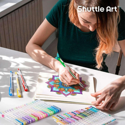 240 Pack Glitter Gel Pens, Shuttle Art 120 Colors Glitter Gel Pen Set with 120 Refills for Adult Coloring Books Craft Doodling