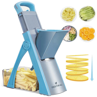 Mandoline Slicer for Vegetables Fruits, Adjustable Thickness Stainless Steel Food Cutter & Chopper, Safe and Quick Meal Preparation