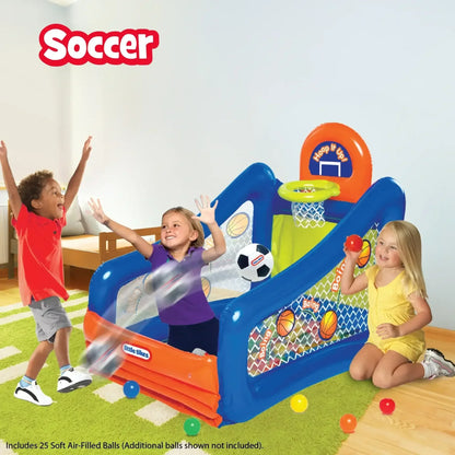 Little Tikes Hoop It Up! Play Center, 3-in-1 Sports Activity Set with 25 Balls, Indoor & Outdoor, Ages 3–6