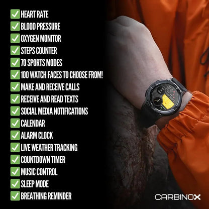 Carbinox X-Ranger Waterproof Smartwatch Fitness Tracker for Android & iOS