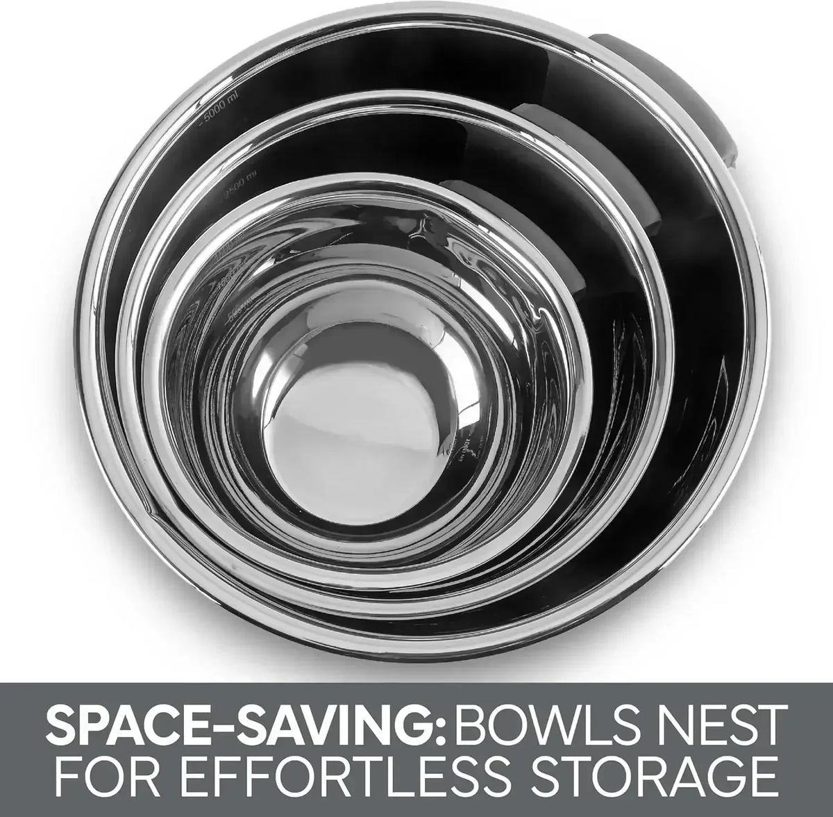 COOK WITH COLOR Stainless Steel Mixing Bowls Set and Measuring Cups- Nesting Bowls with Non-Slip Bottom and Easy-Grip Handles, 11 Pieces