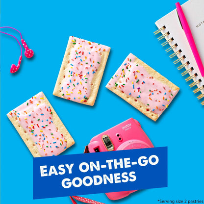 Pack of 3 Pop-Tarts Frosted Strawberry Milkshake Toaster Pastries, Breakfast Foods, Shelf-Stable, 27 oz (16 Count)