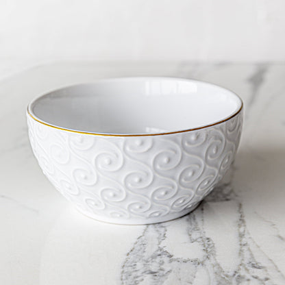Sofia Home 4 Pack White Stoneware Bowls By Sofia Vergara