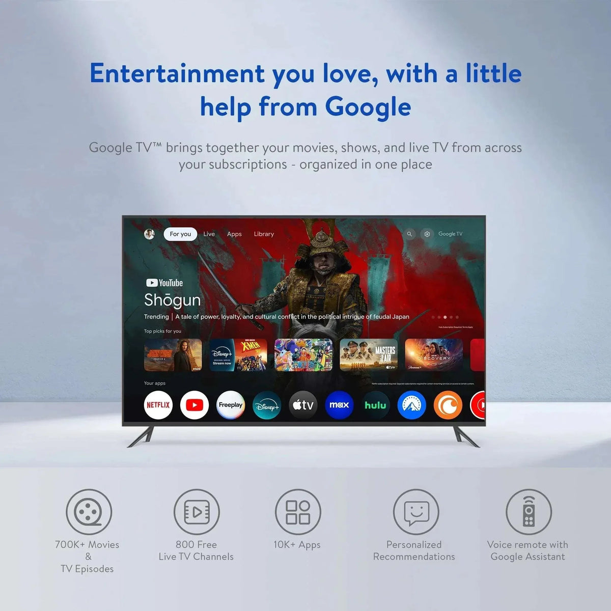 onn Full HD Streaming Device, Google TV - Fast Streaming, 8GB Storage, 1.5GB RAM, Remote with Voice Control