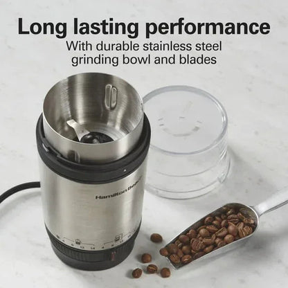 Hamilton Beach Custom Grind Electric Coffee Grinder, 14 Cups, Stainless Steel