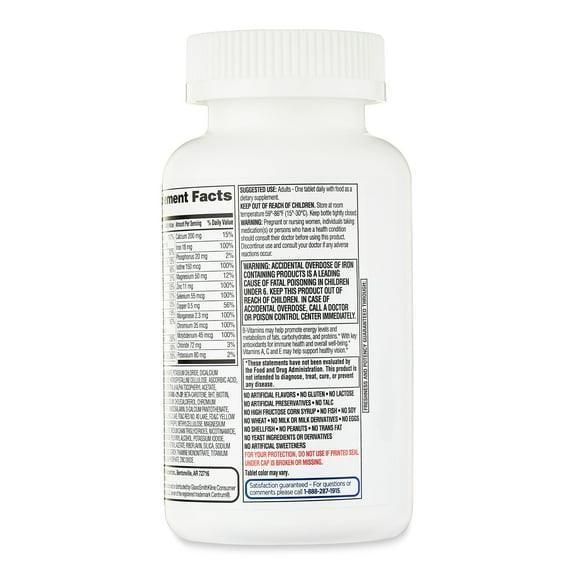 Equate Complete Multivitamin/Multimineral Supplement Tablets, Adults, 200 Count, Compare to Centrum® Adults