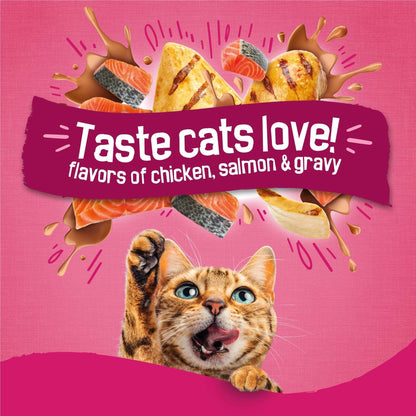 Purina Friskies Gravy Swirlers Dry Cat Food Flavors of Chicken, Salmon and Gravy, 3.15 lb. Bag
