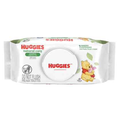Huggies Natural Care Sensitive Baby Wipes, Unscented, 1 Flip-Top Pack, 56 Count (Select for More)