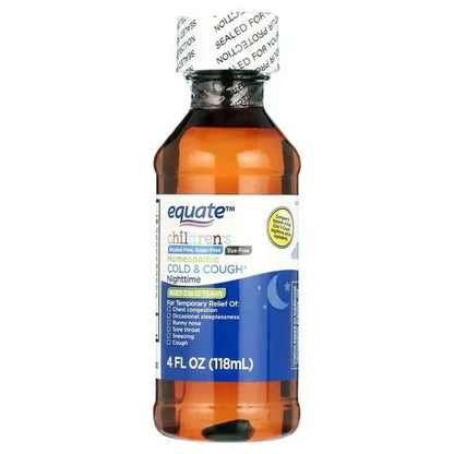 Equate Children’s Dye-Free Homeopathic Daytime & Nighttime Cold & Cough Liquid Combo Pack, 8 fl oz (2×4 fl oz)