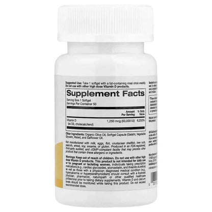 California Gold Nutrition, SimplyOne®, Vitamin D3, 1,250 mcg (50,000 IU), 50 Softgels