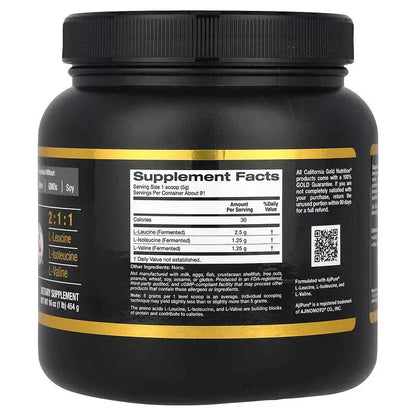 California Gold Nutrition, Sport, BCAA Powder, AjiPure®, Branched Chain Amino Acids with L-Leucine, L-Isoleucine and L-Valine, 1 lb (454 g)