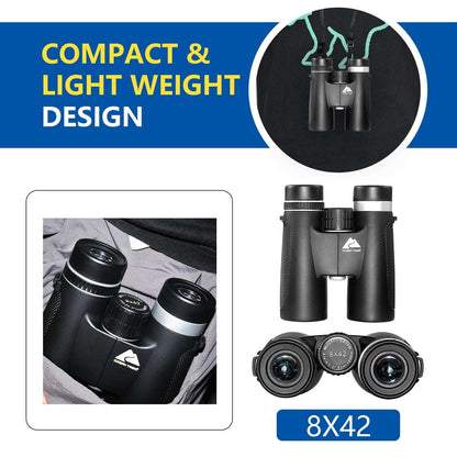 Ozark Trail 8X42 Binoculars for Adults and Kids–Fully Multi-Coated for Boating Navigation Hunting Fishing Outdoor Sports