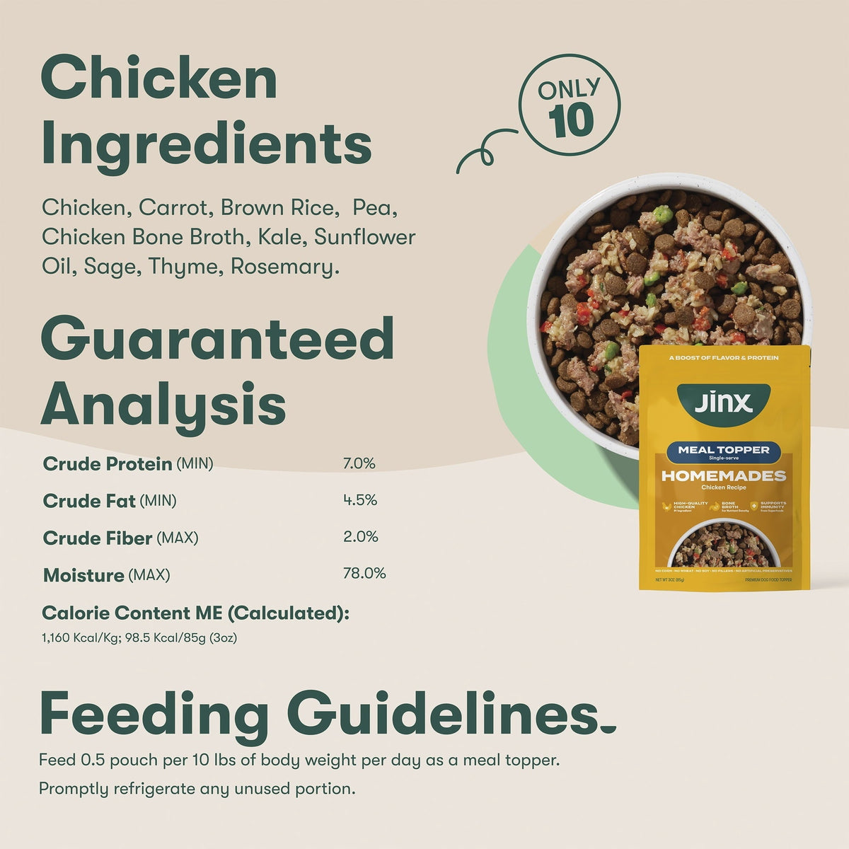 Jinx Homemades Single Serve Value Pack Wet Natural Dog Food, Grain-Free, 3oz Variety Pack 18ct