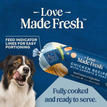 Blue Buffalo Love Made Fresh Dog Food, Refrigerated, Chicken Recipe, 5lb Roll
