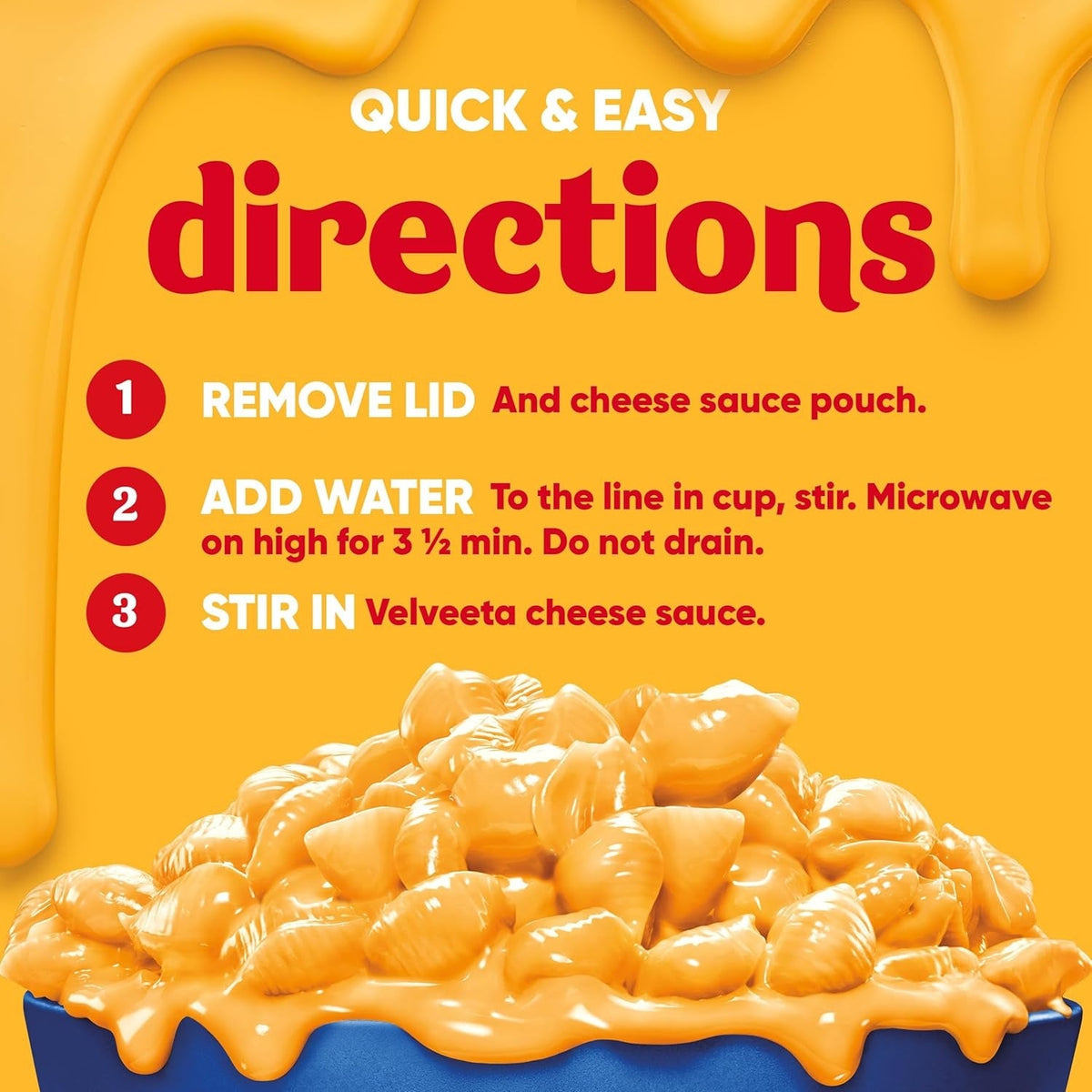 Velveeta Shells and Cheese Mac and Cheese, 8 Cups, for Easy Snacks or Dinner Sides, Original Flavor, 2.39 oz