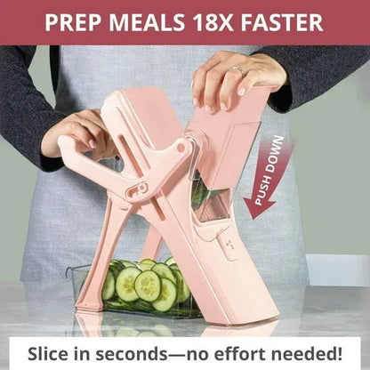 Emson Mandoline Slicer for Kitchen, All in 1 Mandolin Slicer for Food Works as Potato Slicer, Vegetable Slicer, Mandoline Food Slicer, French Fry Cutter with 5 Blades and Storage Container, Gray