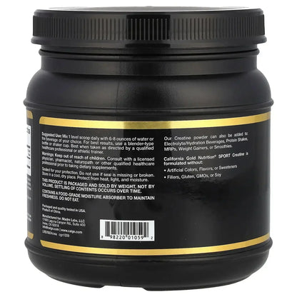 California Gold Nutrition, Sport, Pure Creatine Monohydrate, Unflavored, 1 lb (454 g)