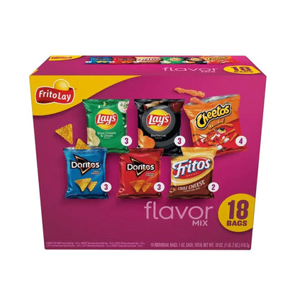 Flavor Mix Variety Pack Snack Chips, 1Oz Bags, 18 Count Multipack