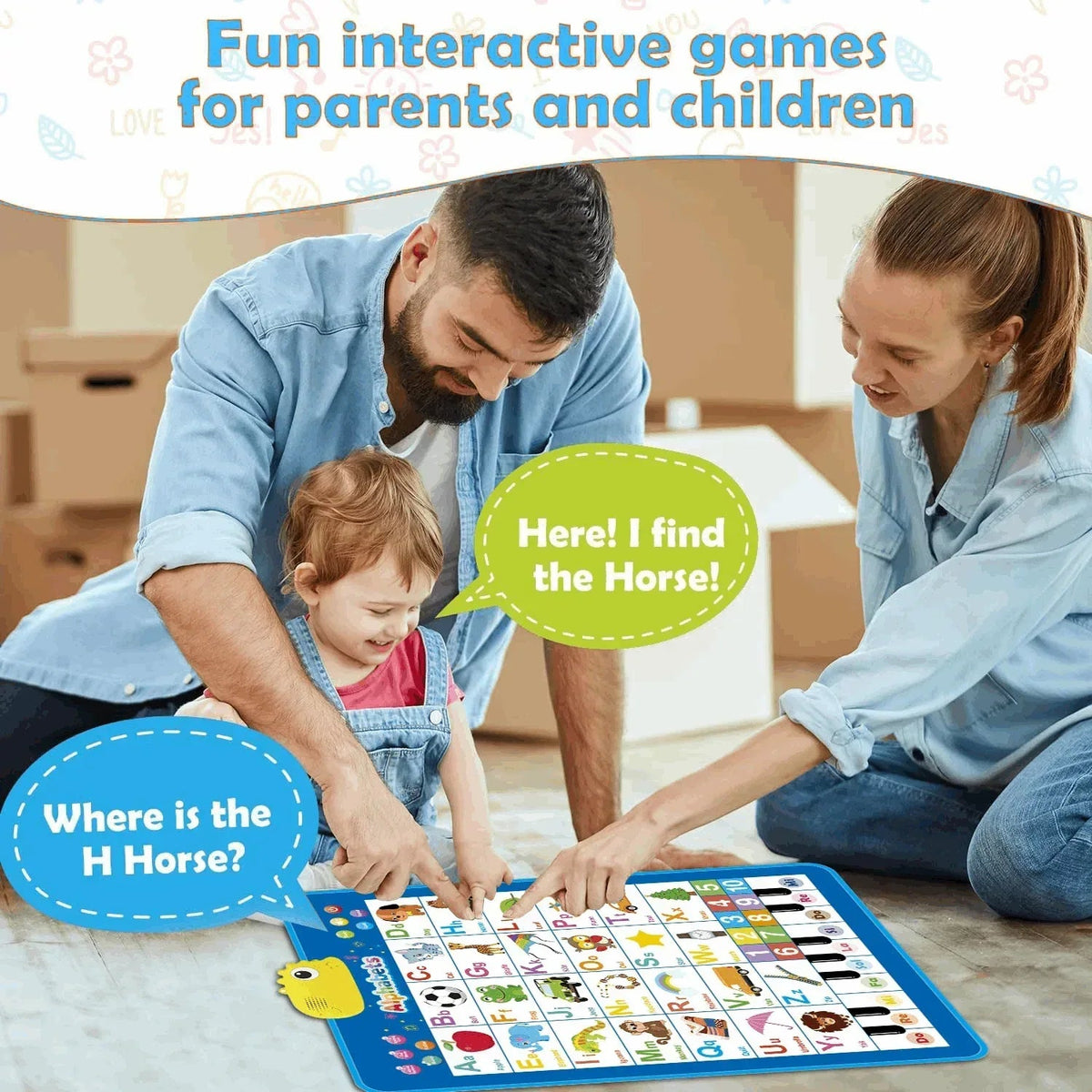 Richgv Upgraded Electronic Alphabet Poster Toddler Toys, Interactive Toys Alphabet Wall Chart, ABC Chart for Toddler, Montessori Learning Toys for Kid 1 2 3 4 Year