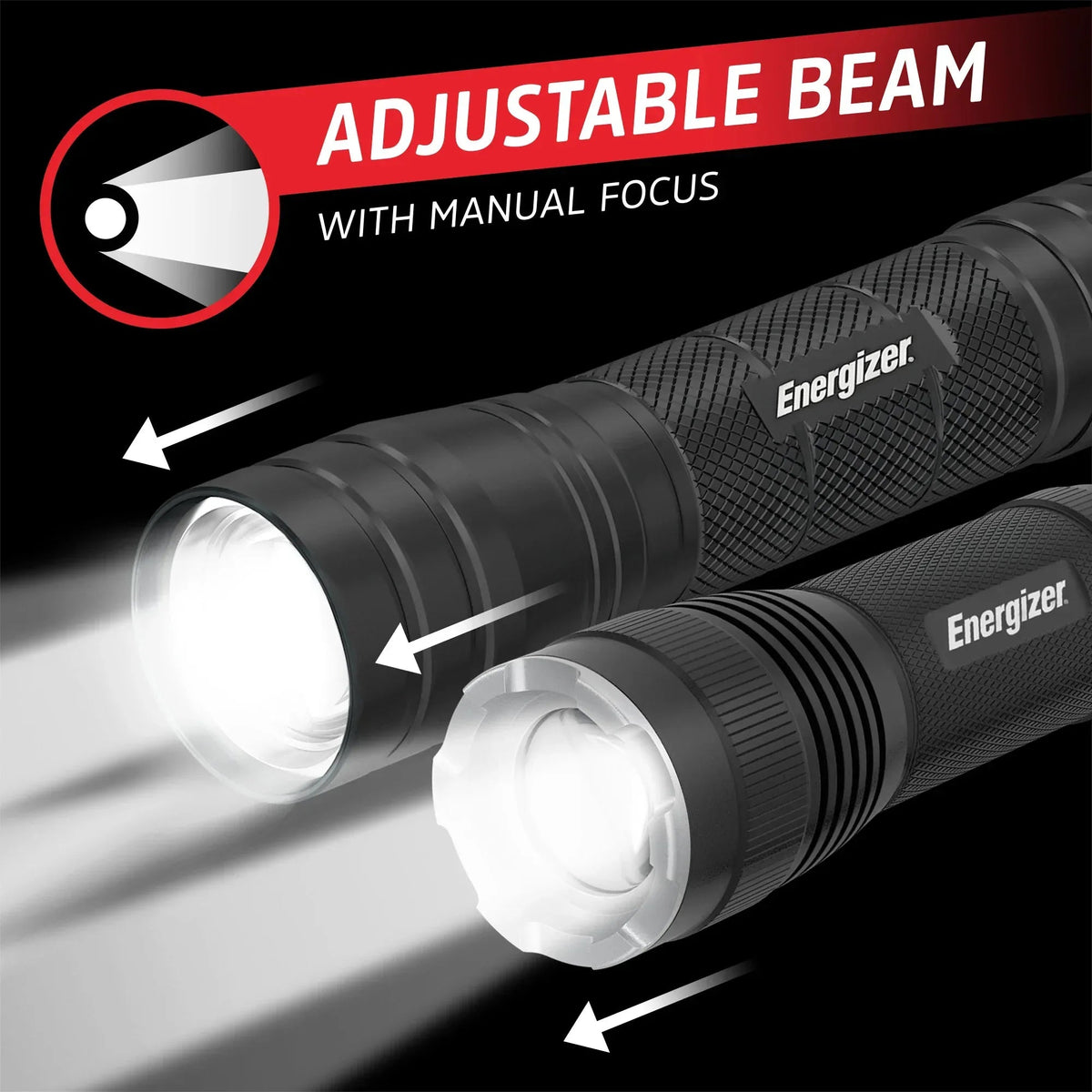 Energizer Flashlight Combo Pack, High Powered 1,000 Lumen Metal Torch Light and Bright 300 Lumen Mini Tactical EDC Flashlight, for Emergency, Camping, Running and Hunting, Batteries Included