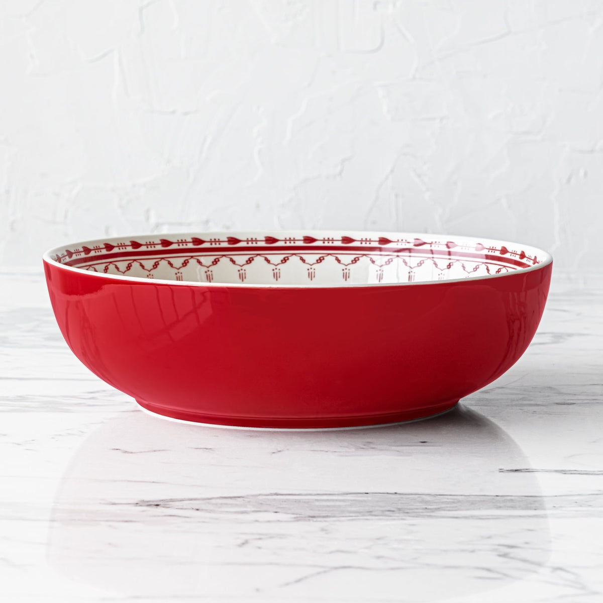 Sofia Home Red Stoneware Serve Bowl
