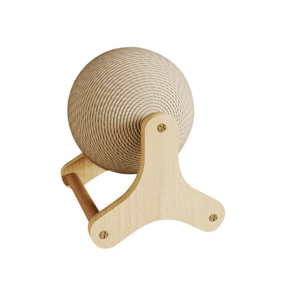 SPOORYYO Cat Scratcher Toy, Cat Exercise Wheel Toy, Natural Sisal Cat Scratching Ball with Stable Stand, Spinning Cats Ball Interactive Exercise Toy, Indoor Outdoor Pet Supplies for Cat Lovers