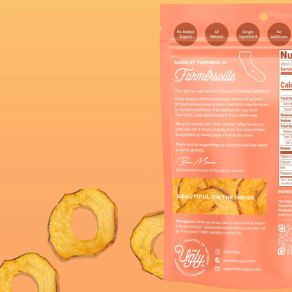 Hello! I'm Ugly Dried & Sliced Nectarines, No Sugar Added Snacks, Unsweetened Dried Fruit, 3 oz