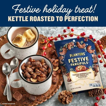 PLANTERS Toasted Marshmallow Hot Chocolate Whole Cashews, Party Snacks, Plant-Based Protein 5.5 oz Resealable Bag