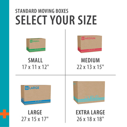Pen+Gear Small Moving Boxes, 17 in. L x 11 in. W x 12 in. H, Kraft