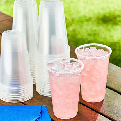 Great Value Disposable Plastic Cups, Clear, 16 oz, 25 Count